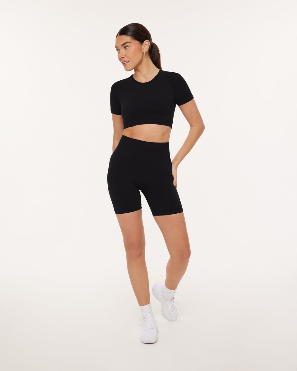 Seamless High-Support Short Sleeve Workout Crop Top – PAVOI