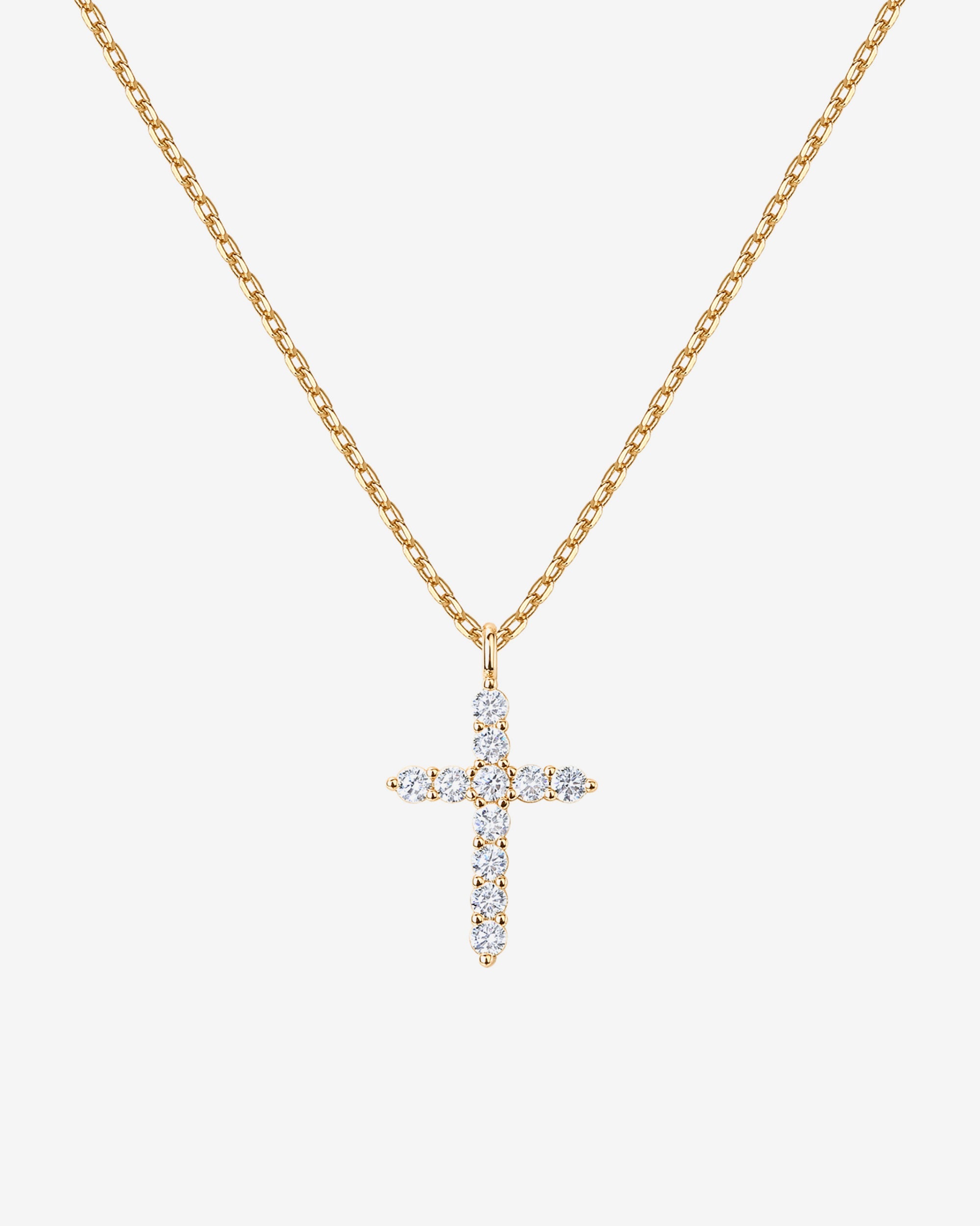 Crucifix Necklace - Cross Pendant Necklace In Dome Shape