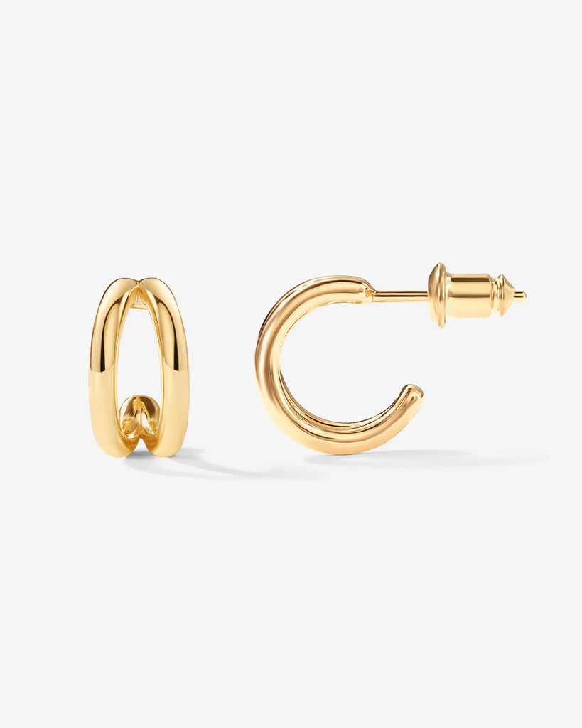 .com .com: PAVOI 14K Gold Plated Sterling Silver Post Chunky  Hoops, Thick Lightweight Gold Hoop Earrings for Women (Yellow Gold, 25mm):  Clothing, Shoes & Jewelry