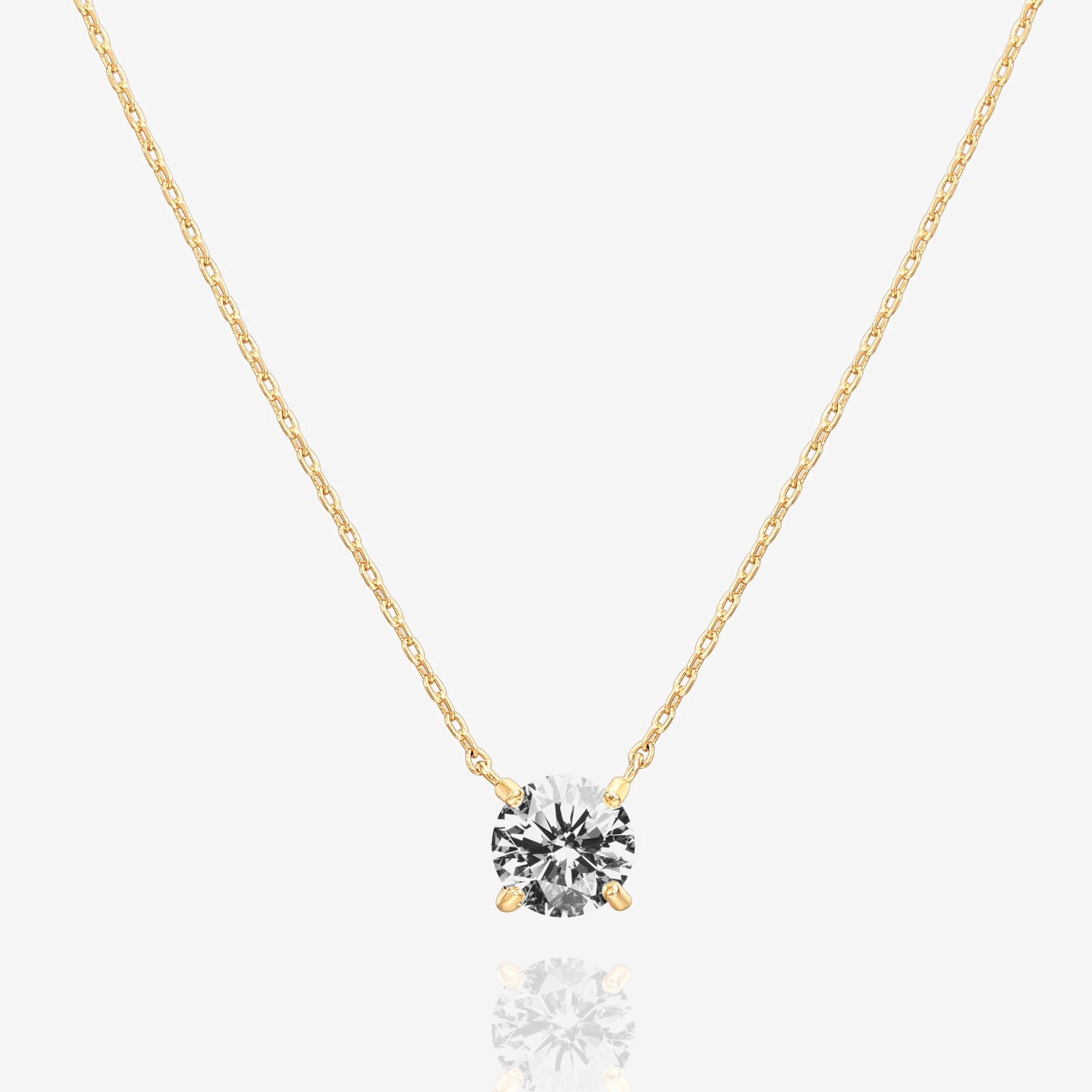 Shop 14K Gold Plated Solitaire Necklaces at PAVOI